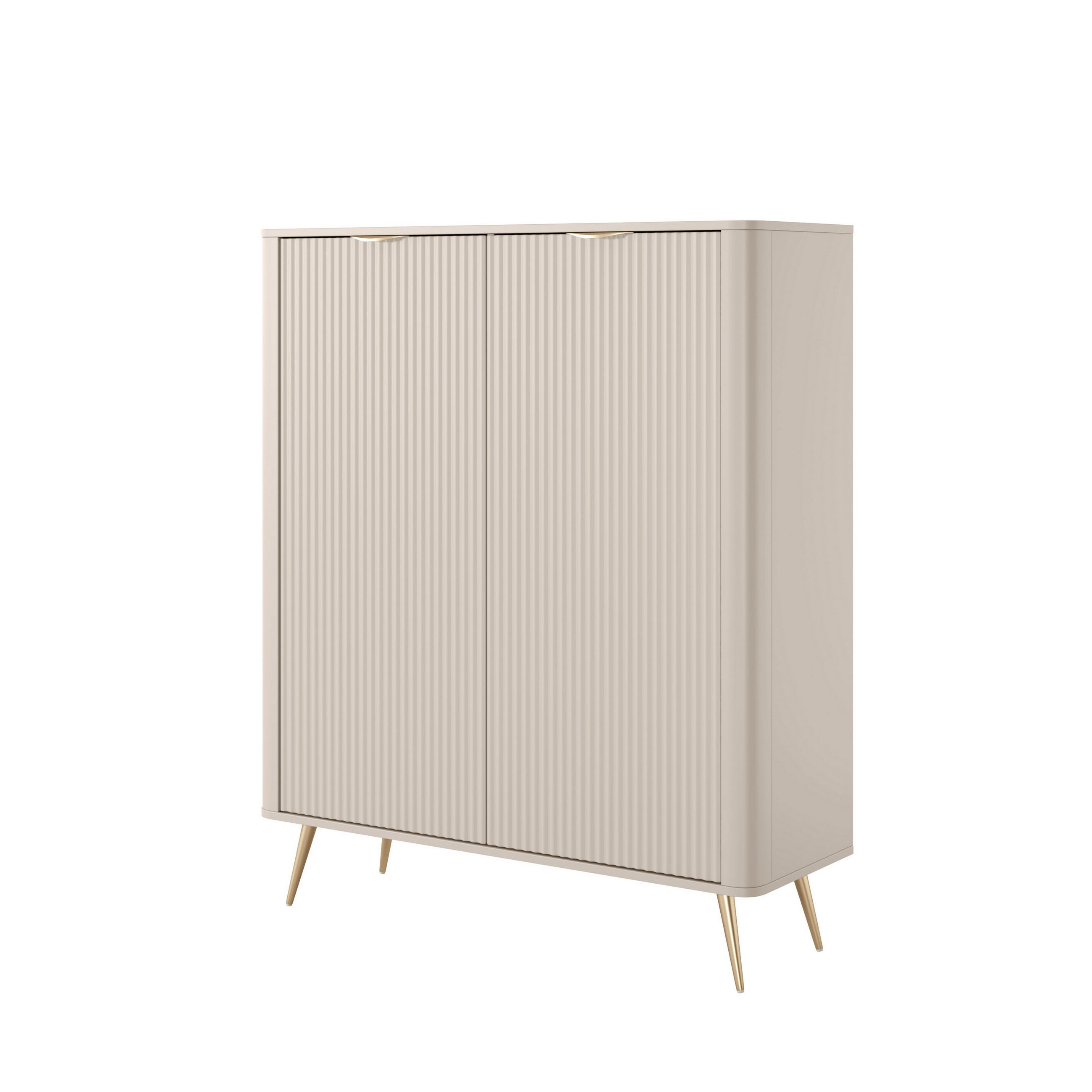KOMMODE LANTANA 113,2/134,1/38cm mit Schubladen 2 Türen Beige - Beige, Holzwerkstoff (113.2/134.1/38cm) - MASSENO