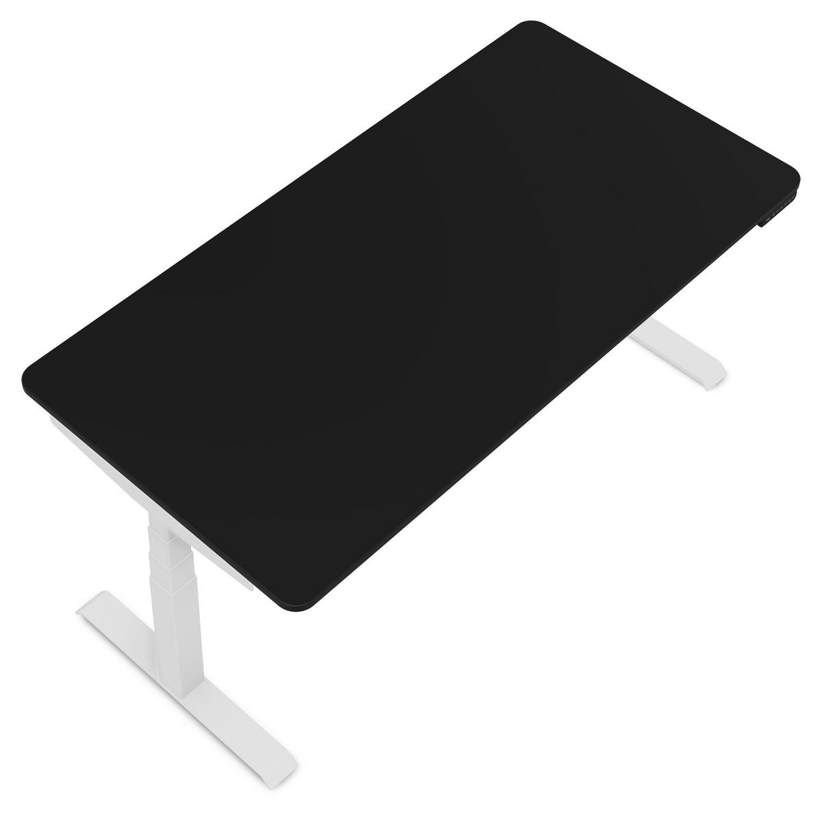 SCHREIBTISCH Elektrisch Höhenverstellbarer Familien Schreibtisch Pitino Curved Schwarz Signalweiß 180/80/52.5-121cm - Schwarz/Weiß, Holzwerkstoff/Metall (80/180/121cm) - ASSMANN