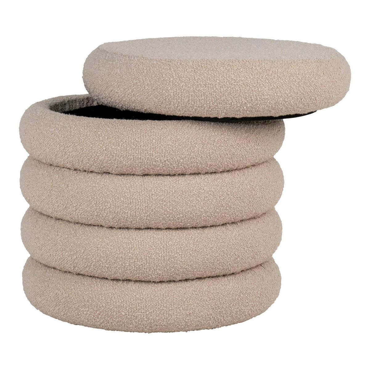 HOCKER Brooklyn mit Stauraum - Beige, Holzwerkstoff (44/44/44cm) - tinkaro