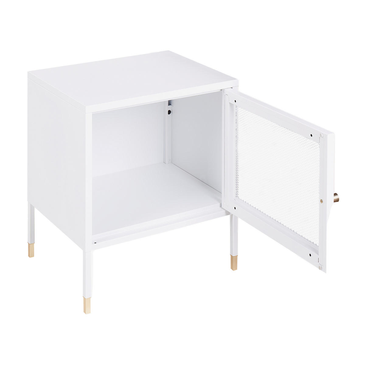 NACHTTISCH Metall weiß 45/35/51 cm Ossett - Weiß, Metall (45/51/35cm) - Beliani