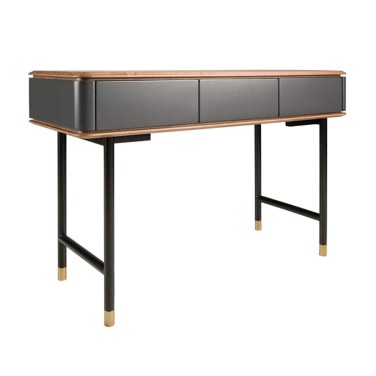 KONSOLENTISCH Rechteckig Dunkelgrau Walnuss Gold 120/50/80 - Dunkelgrau, Holzwerkstoff (50/120/80cm) - ANGEL CERDA