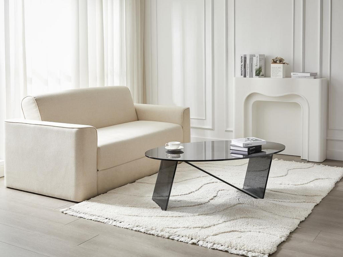 COUCHTISCH - Sicherheitsglas - Anthrazit - ELOWEN - Anthrazit, Glas (120/70/41cm) - Vente-Unique