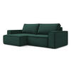 ECKSOFA mit Schlaffunktion Strukturstoff Stoff Grün - Dunkelgrün/Schwarz, Kunststoff/Textil (148/257cm) - Makamii