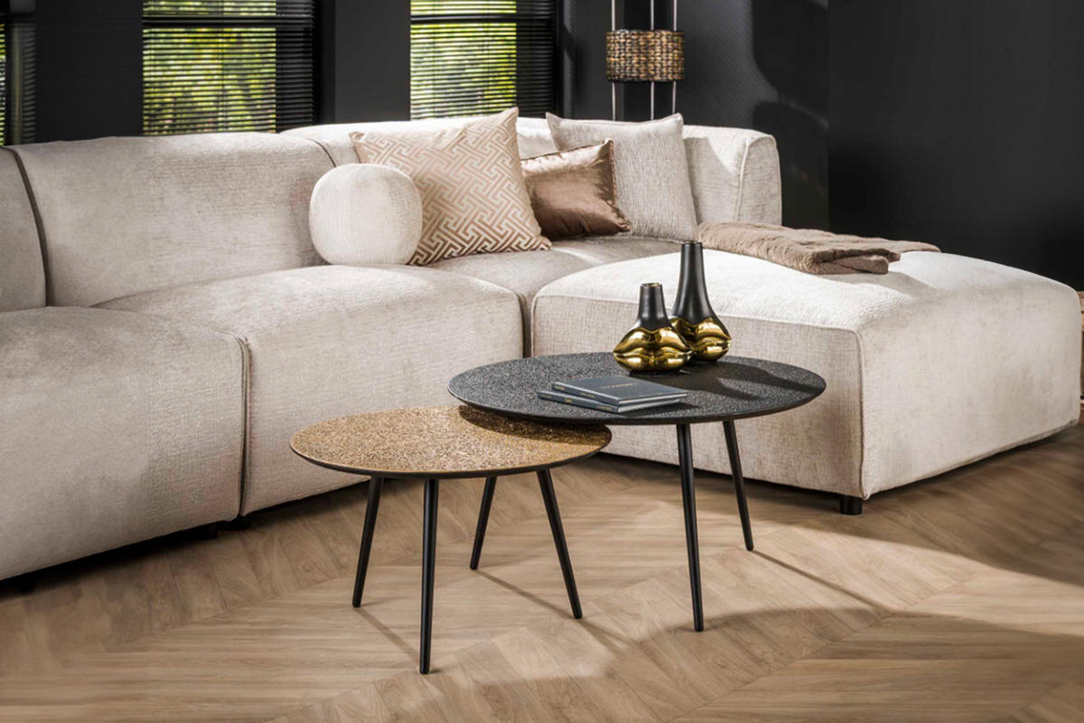 COUCHTISCH-SET LAUCA Multicolor Metall - Multicolor/Schwarz, Metall (74/74/40cm) - KAWOLA