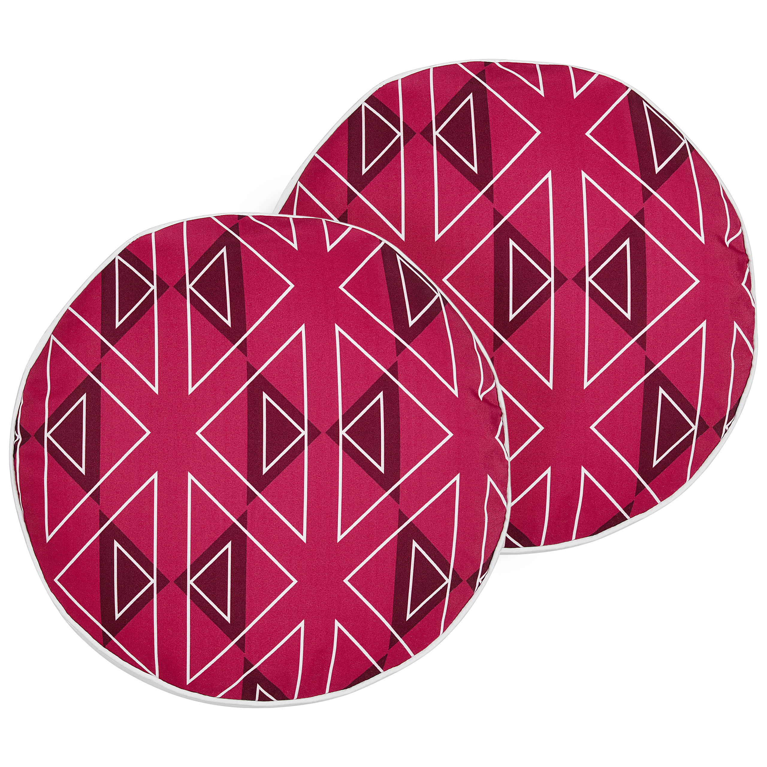 GARTENKISSEN 2er-Set geometrischem Muster Rosa 40 cm Mezzano - Violett, Textil (40/40cm) - Beliani