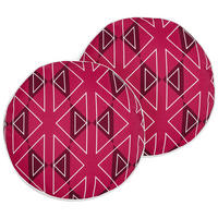GARTENKISSEN 2er-Set geometrischem Muster Rosa 40 cm Mezzano - Violett, Textil (40/40cm) - Beliani