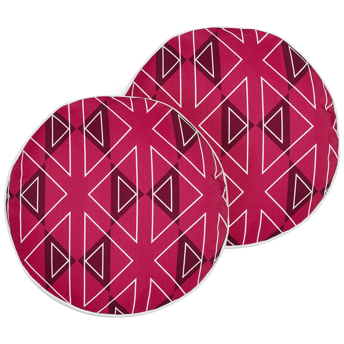 GARTENKISSEN 2er-Set geometrischem Muster Rosa 40 cm Mezzano - Violett, Textil (40/40cm) - Beliani