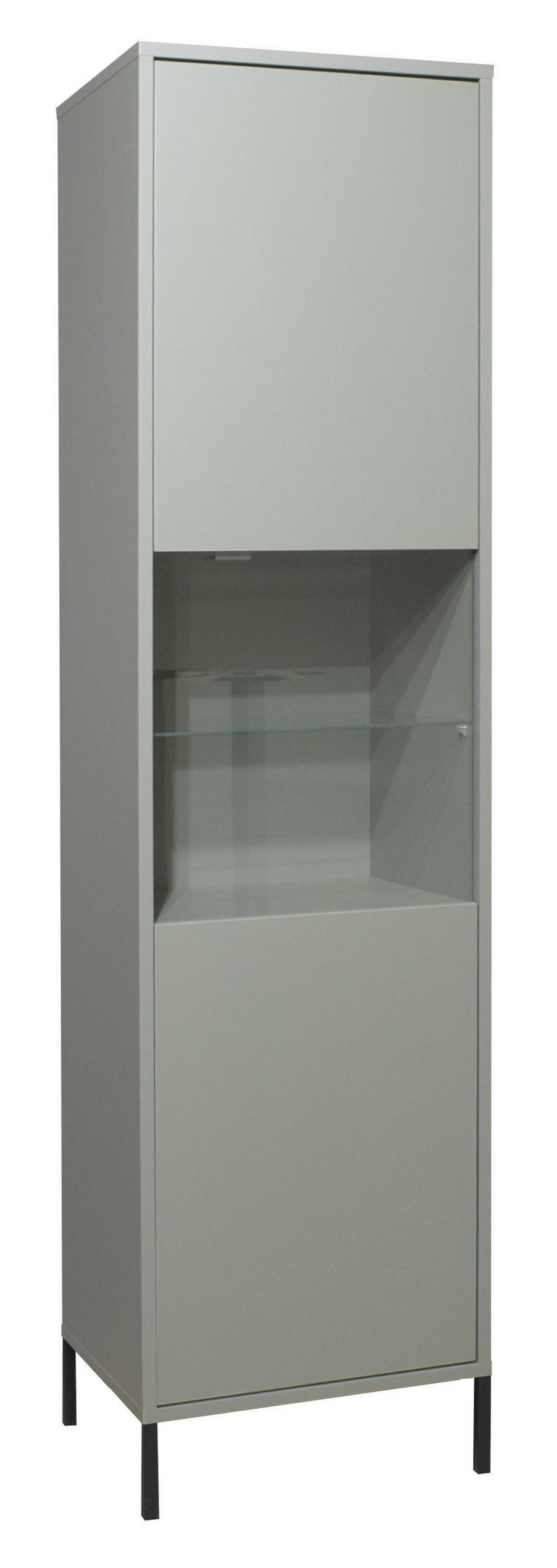 VITRINE Erna 51x45x197 Pinie Green matt Lack - Grün, Holzwerkstoff (51/197/45cm) - 58aufmkessel