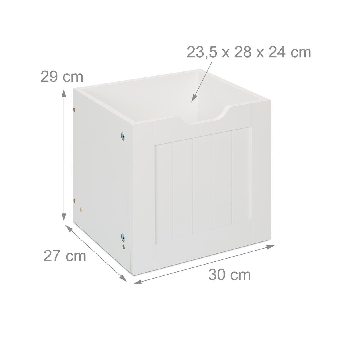 KINDERREGAL - Weiß, Holzwerkstoff (102/60/30cm) - Relaxdays