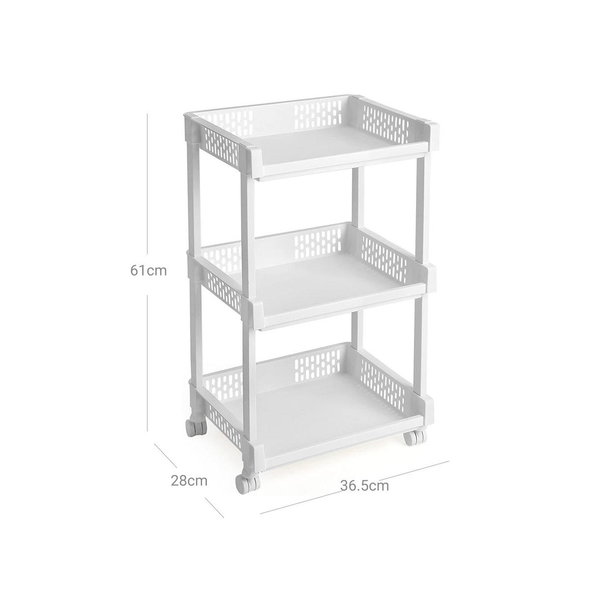 ROLLWAGEN - Weiß, Kunststoff (28/61/36.5cm) - Hansiro