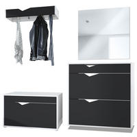 GARDEROBE Kolmio Fronten in Schwarz matt - Schwarz, Holzwerkstoff (190/185/33cm) - Vladon