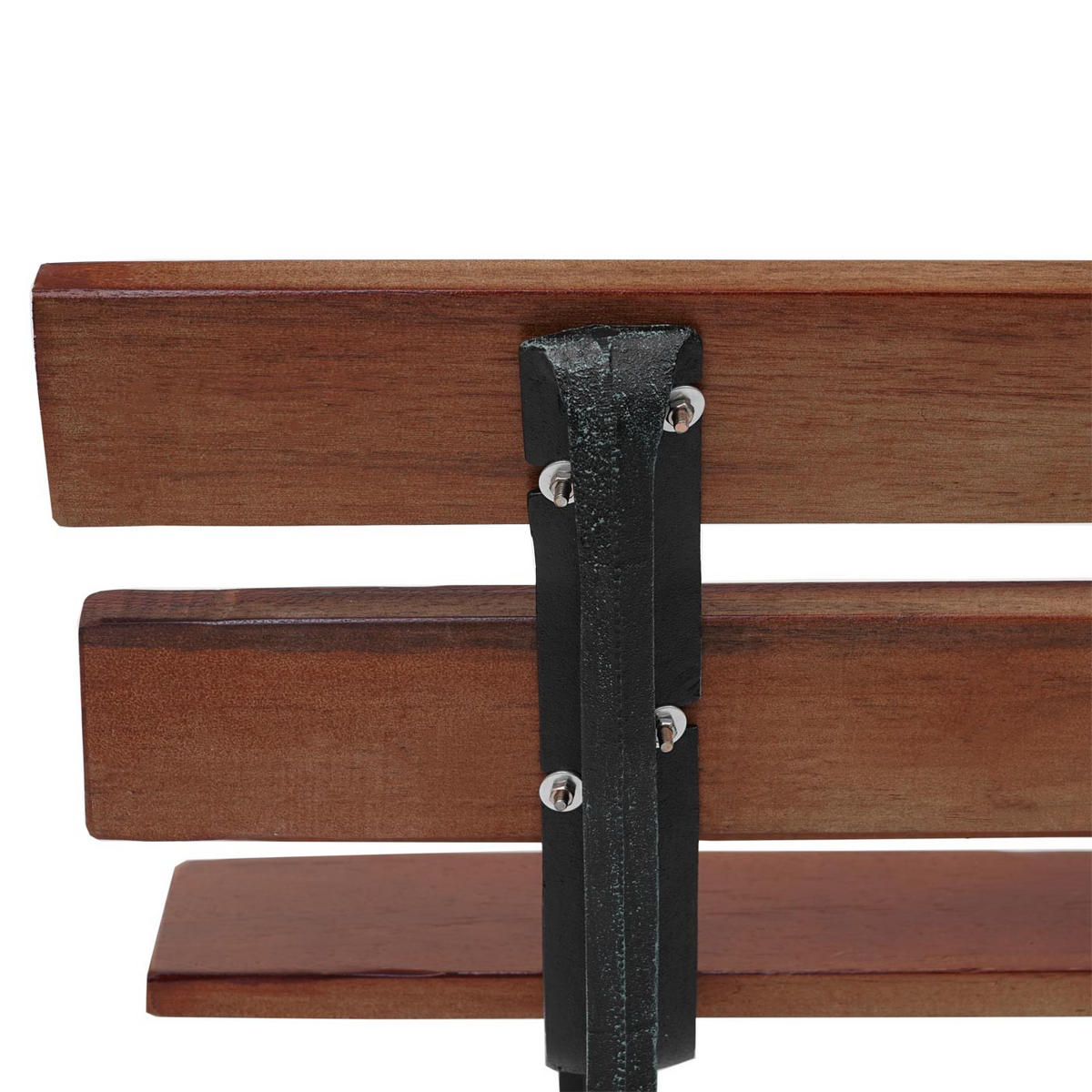 GARTENBANK Schwarz, Teak Dekor - Schwarz/Teakfarben, Holz (170/78/60cm) - MCW