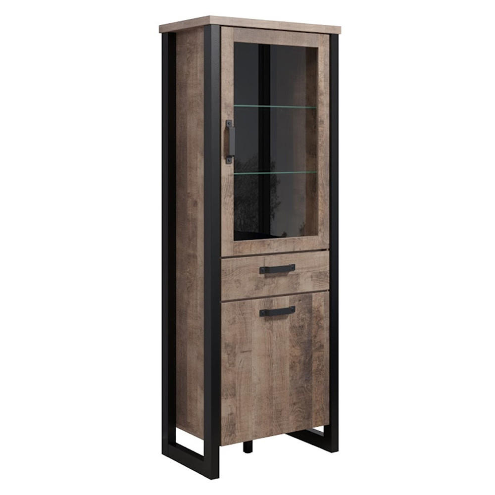 VITRINE Emile Eiche Dekor - Eichefarben, Holzwerkstoff (70/70/195cm) - ebuy24