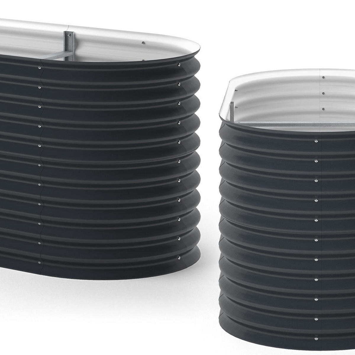 HOCHBEET Anthrazit 160 x 82 cm - Anthrazit, Metall (160/80/82cm) - OK-Living