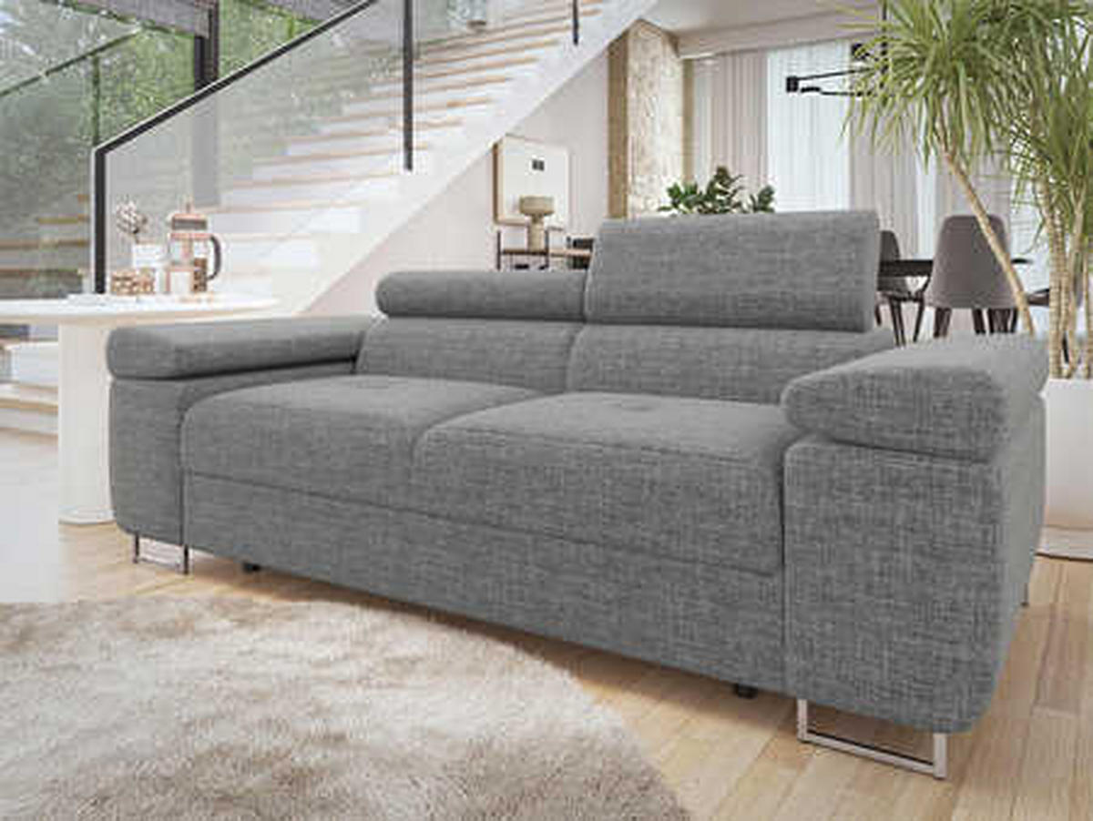 SOFA Torezio 2 - Hellgrau, Holz/Textil (198/90/102cm) - MIRJAN24