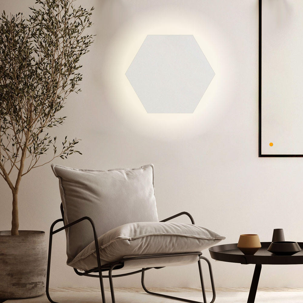 LED-WANDLAMPE Hive Weiß Ø 45cm - Weiß, Metall (45/4.4/45cm) - s.luce