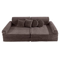 KINDERSOFA, Aesthetic, Cord, Braun - Braun, Textil (160/48/80cm) - MeowBaby