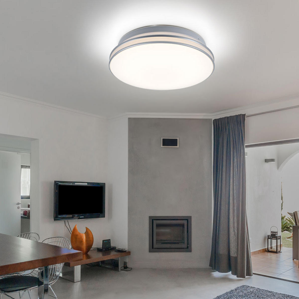 LED DECKENLEUCHTE Weiß Rund - Weiß, Metall (29.3/29.3/8.5cm) - Esto