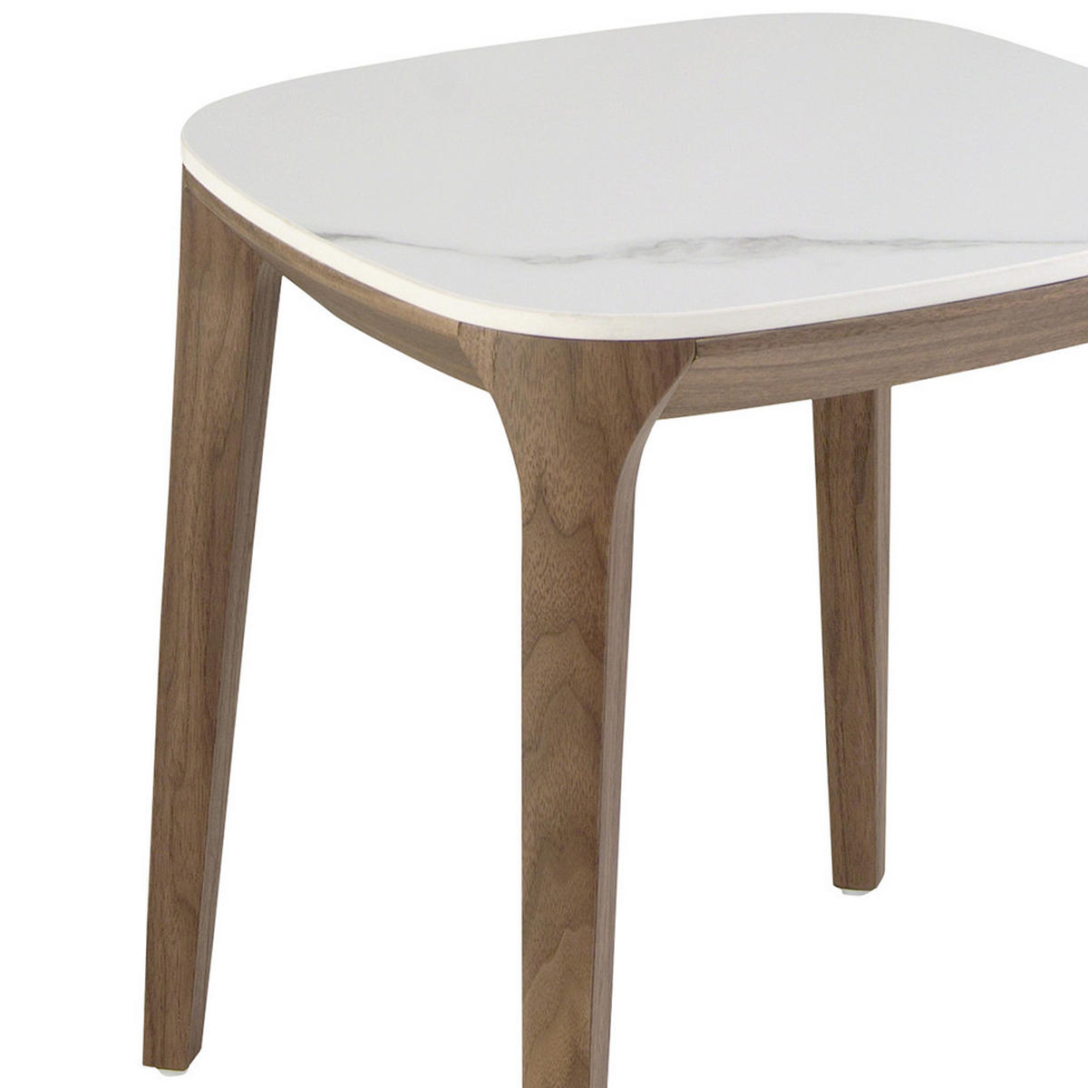 ECKTISCH Weiß Walnuss 50/50/51 cm - Walnussfarben/Weiß, Keramik (50/50/51cm) - ANGEL CERDA