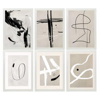 POSTER Set Mit 6 Illustrationen Von Franz Kline A3 Weißer Rahmen - Weiß, Papier (29/3cm) - Nacnic