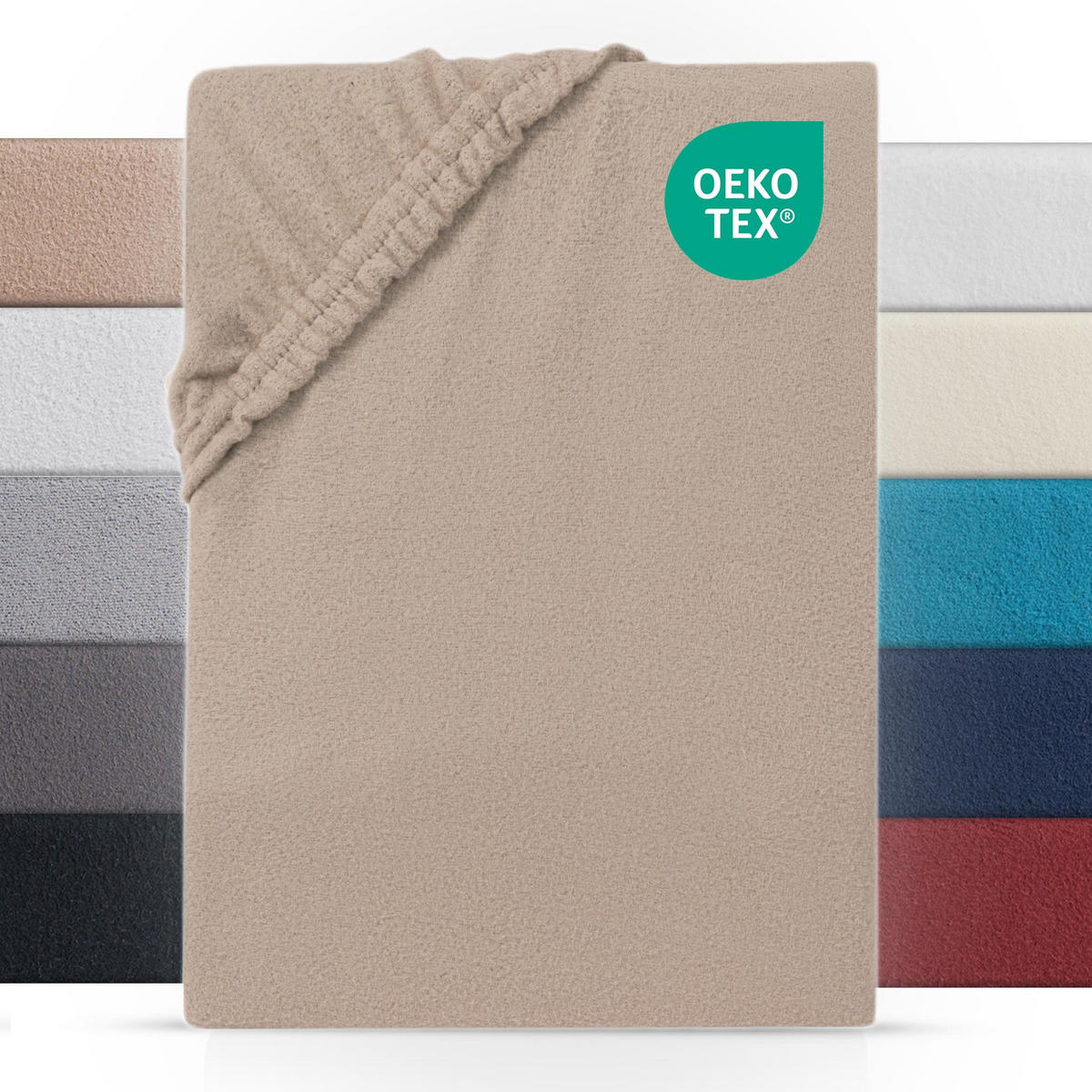 BOXSPRING-SPANNBETTLAKEN 180-200x200-220 cm, Warmes Winter Teddy Fleece Bettlaken Braun - Braun, Textil (200/220cm) - Carpe Sonno
