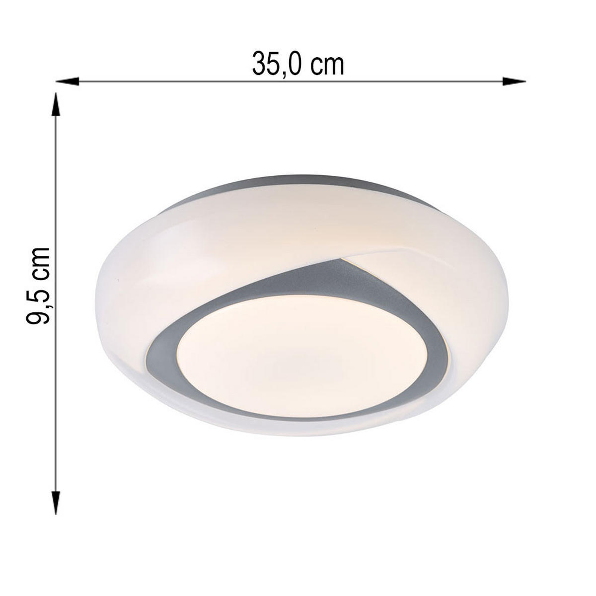 LED DECKENLEUCHTE Metall Weiß Rund - Weiß, Metall (35/35/9.5cm) - Globo Lighting