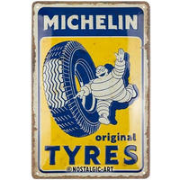 BLECHSCHILD 20/30 cm Michelin Original Tyres - Multicolor, Metall (20/30/0.2cm) - Nostalgic-Art