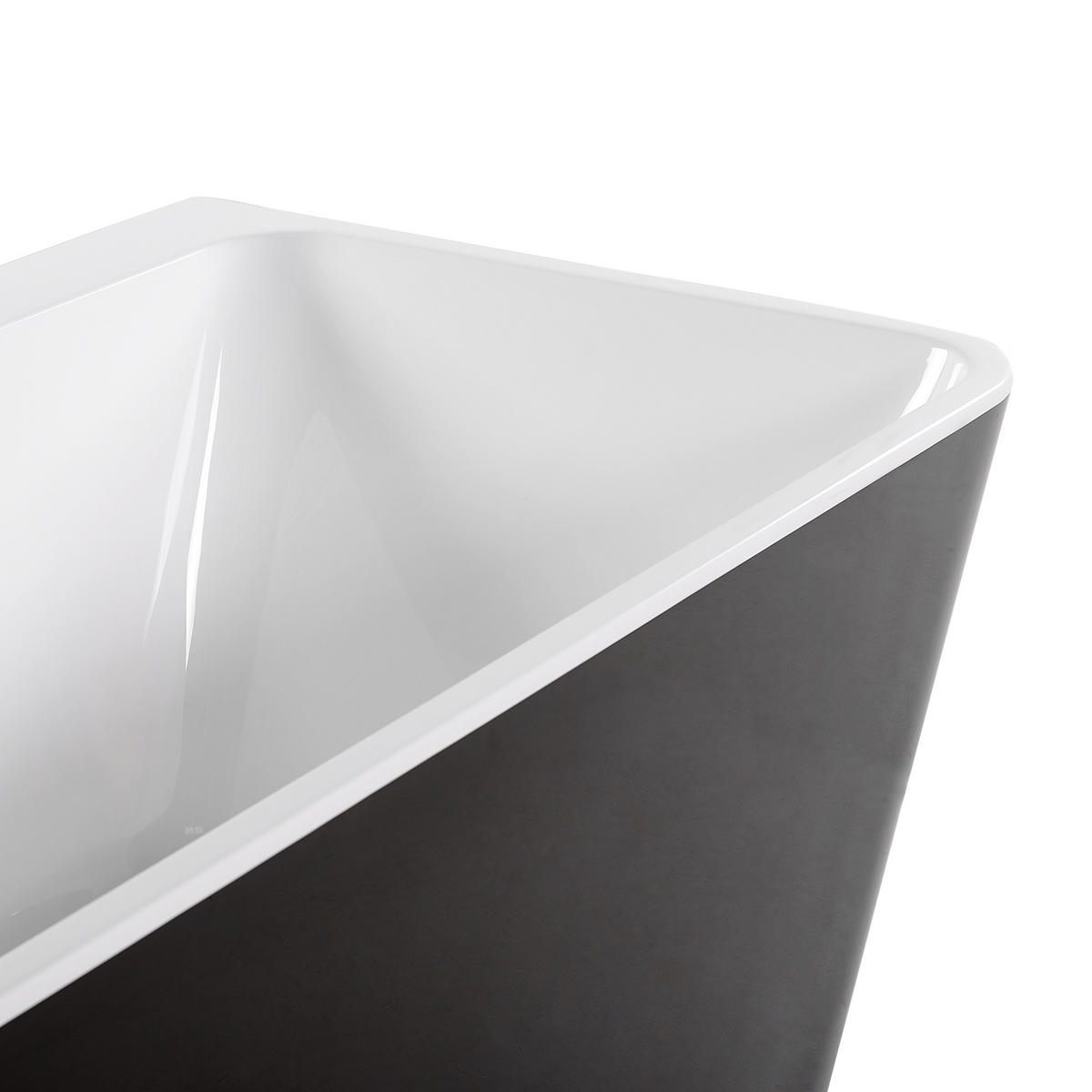 BADEWANNE 80x170x60 cm schwarz Hassel - Schwarz, Kunststoff (80/60/170cm) - Beliani