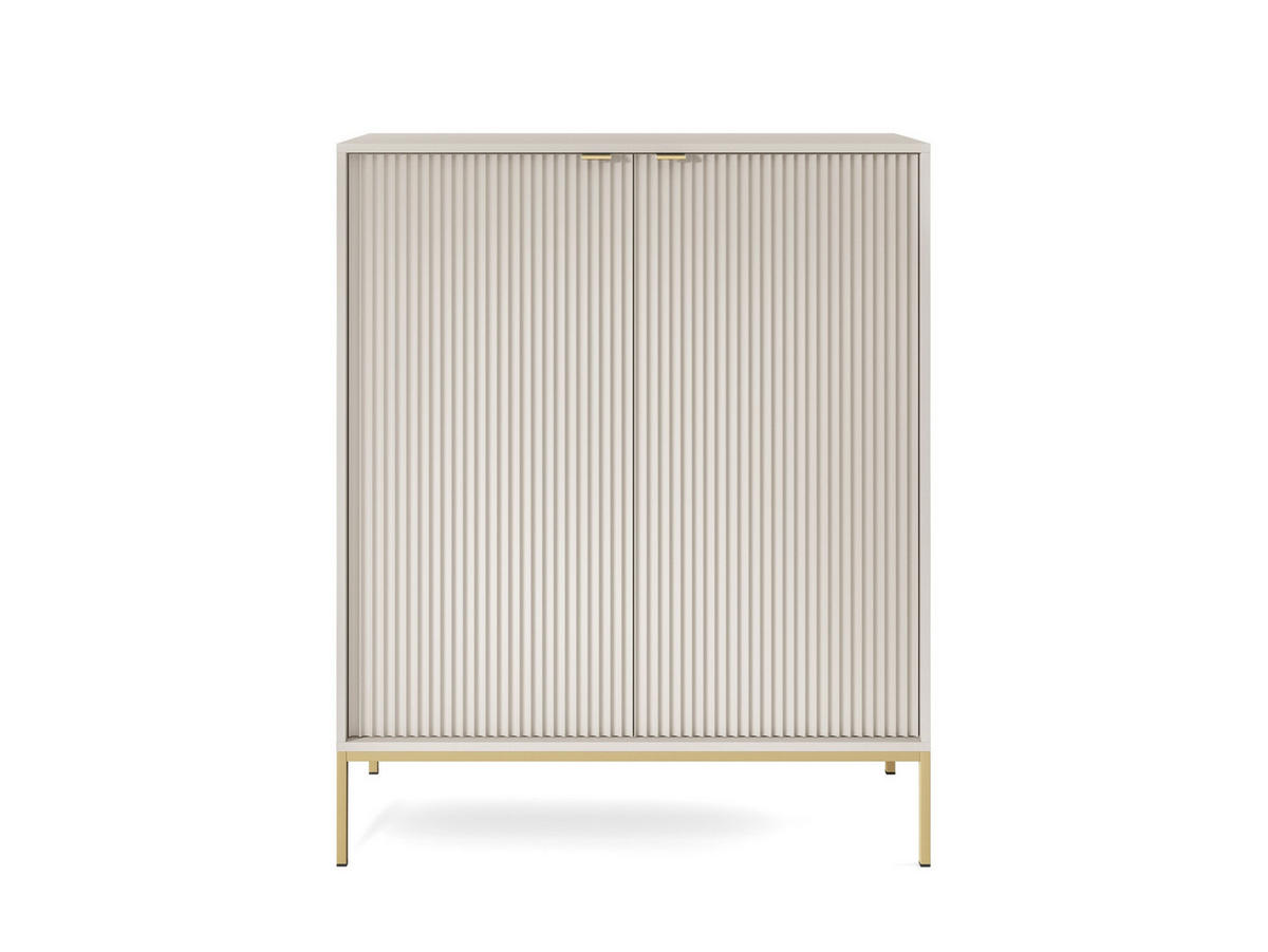 HIGHBOARD Nova Kaschmir, Golden Beine - Kaschmir/Goldfarben, Holzwerkstoff/Metall (104/125/39cm) - Bettso