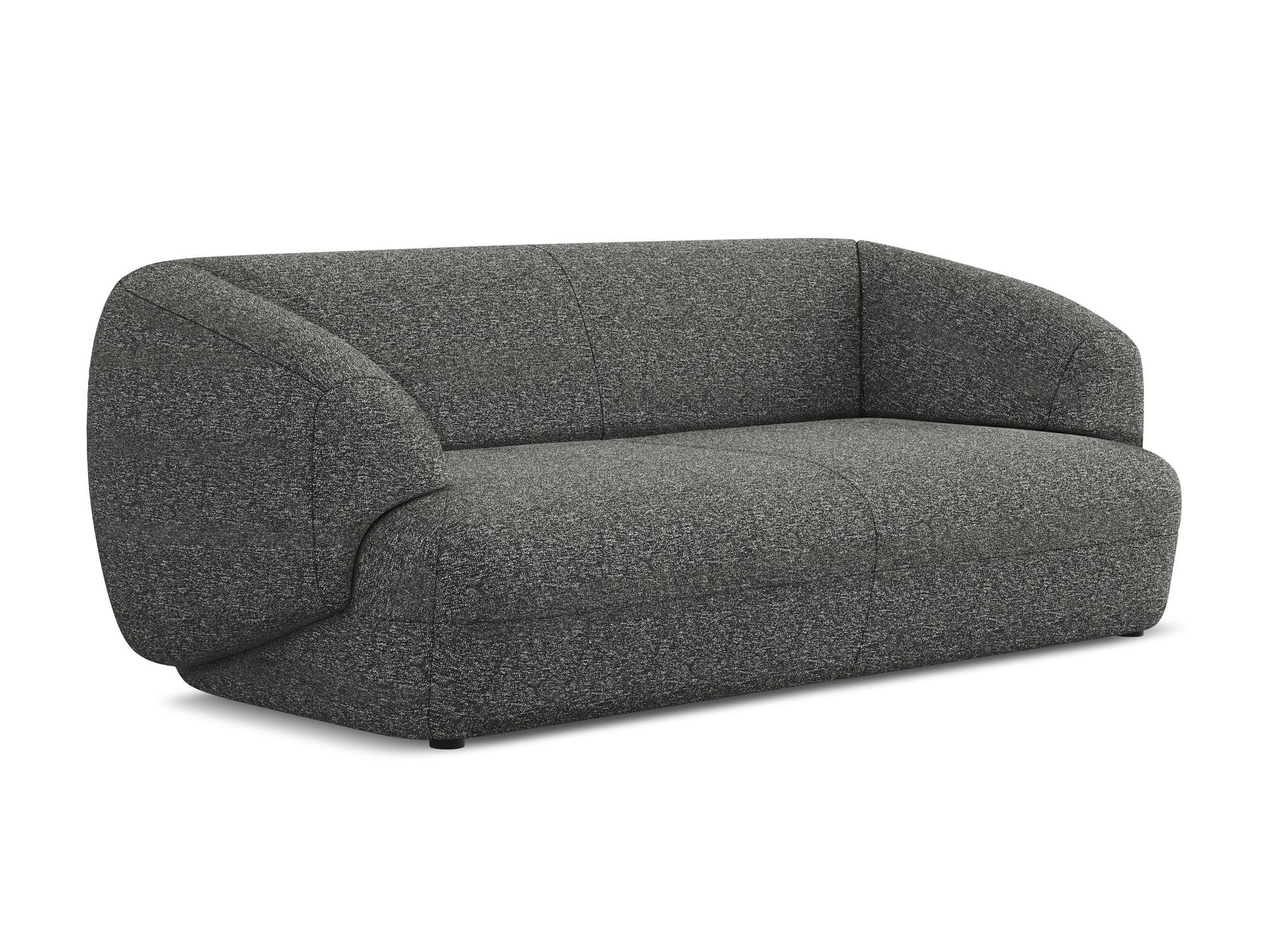 3-SITZER SOFA Strukturstoff Stoff Grau - Dunkelgrau/Schwarz, Kunststoff/Textil (212/81/98cm) - Makamii
