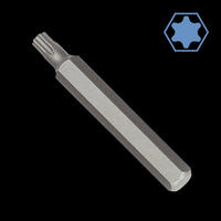 BIT Innensechskant T60, 10mm Hex, S2 Stahl, 75 mm - Silberfarben, Metall (5/2.5/1.5cm) - BONI-SHOP