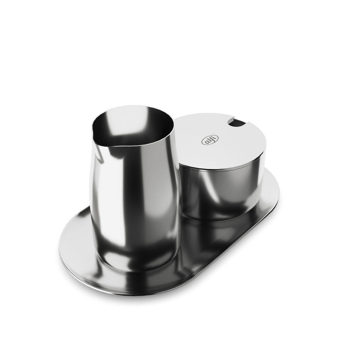 MILK AND SUGAR SET stainless steel polished - Silberfarben, Metall (11.5/8/20cm) - Alfi