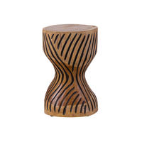 UNIKA Hocker #101 29x29x45 Teak Wurzel natur lackiert - Naturfarben, Holz (29/45/29cm) - Massivmoebel24
