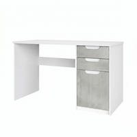 SCHREIBTISCH Logan Fronten in Beton Oxid Optik - Hellgrau, Holzwerkstoff (60/129/76cm) - Vladon