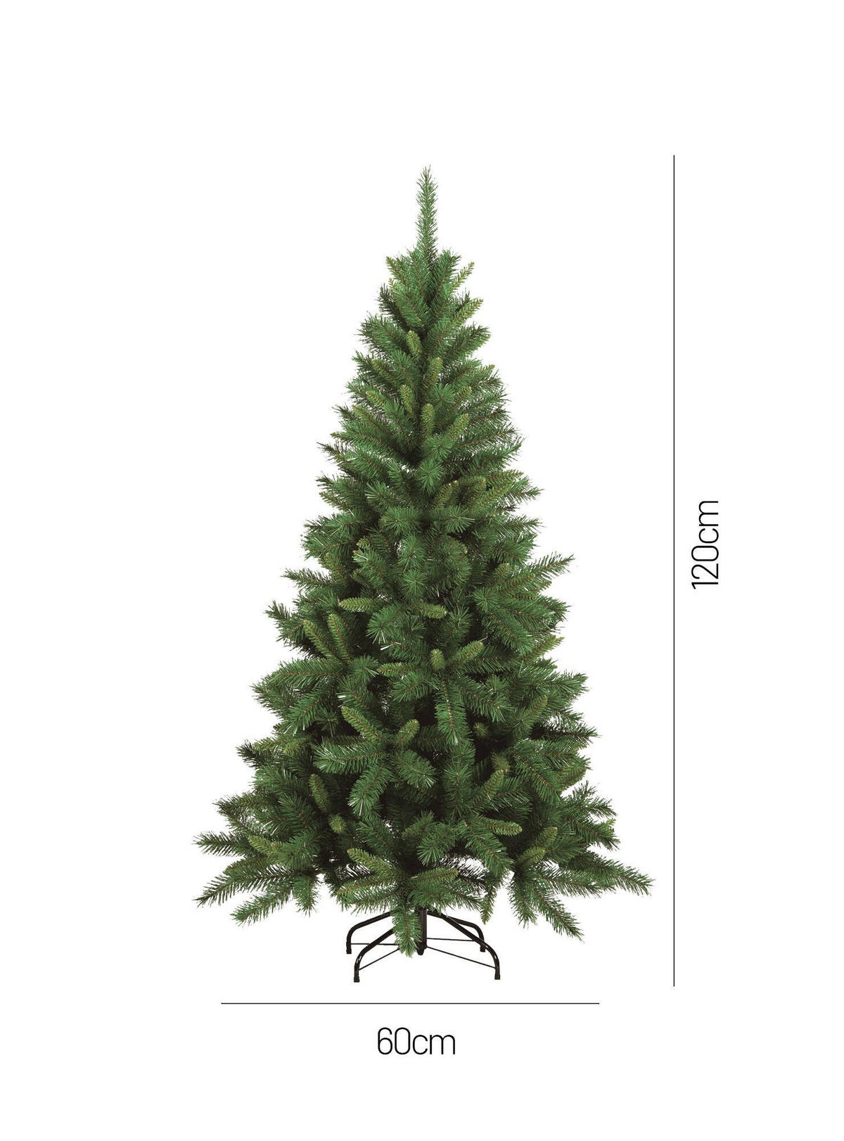 WEIHNACHTSBAUM Kunststoff Grün 58x58h120 cm - Grün, Kunststoff (120cm) - DMORA