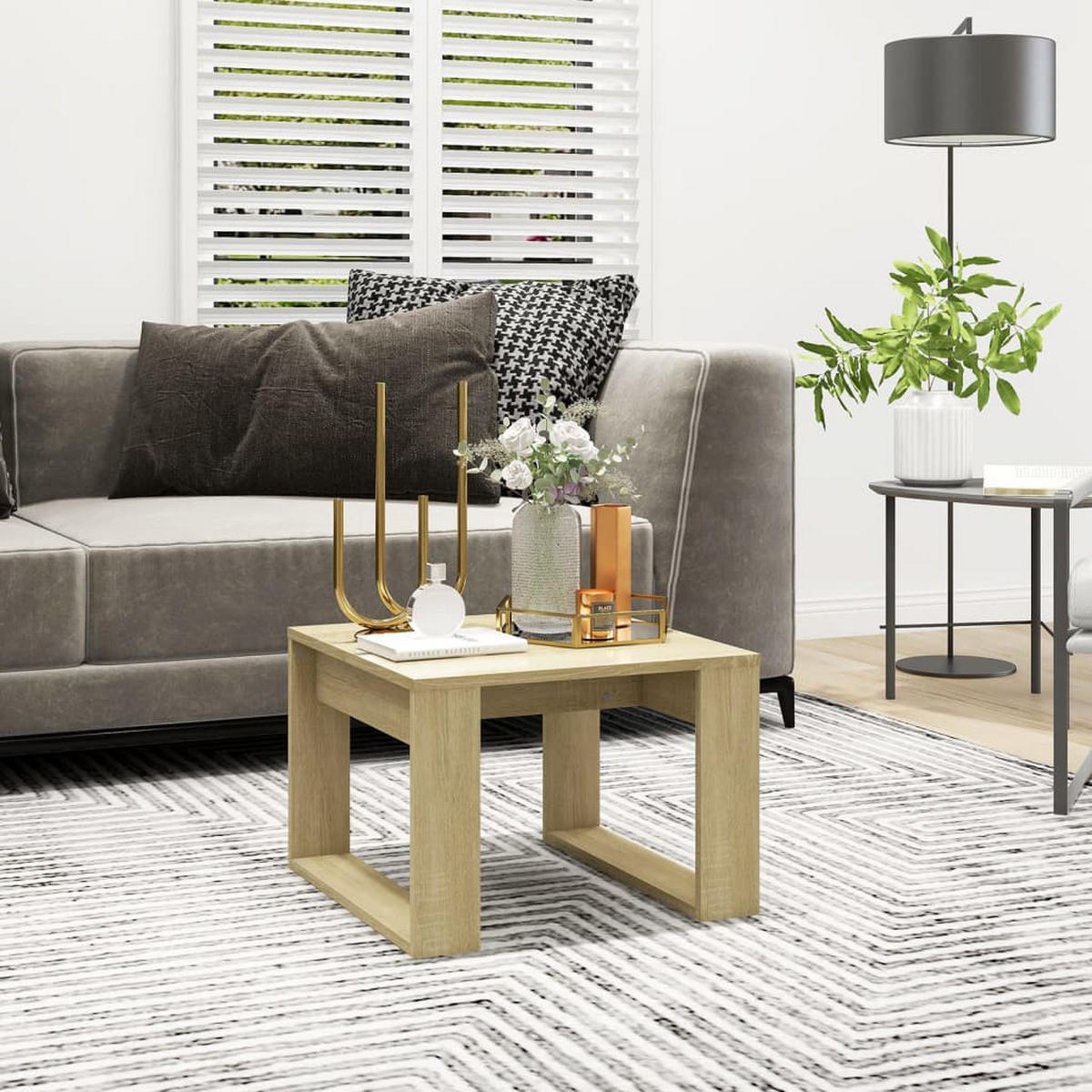 BEISTELLTISCH Sonoma-Eiche 50x50x35 cm Holzwerkstoff - Braun, Holzwerkstoff (50/50/35cm) - furnicato