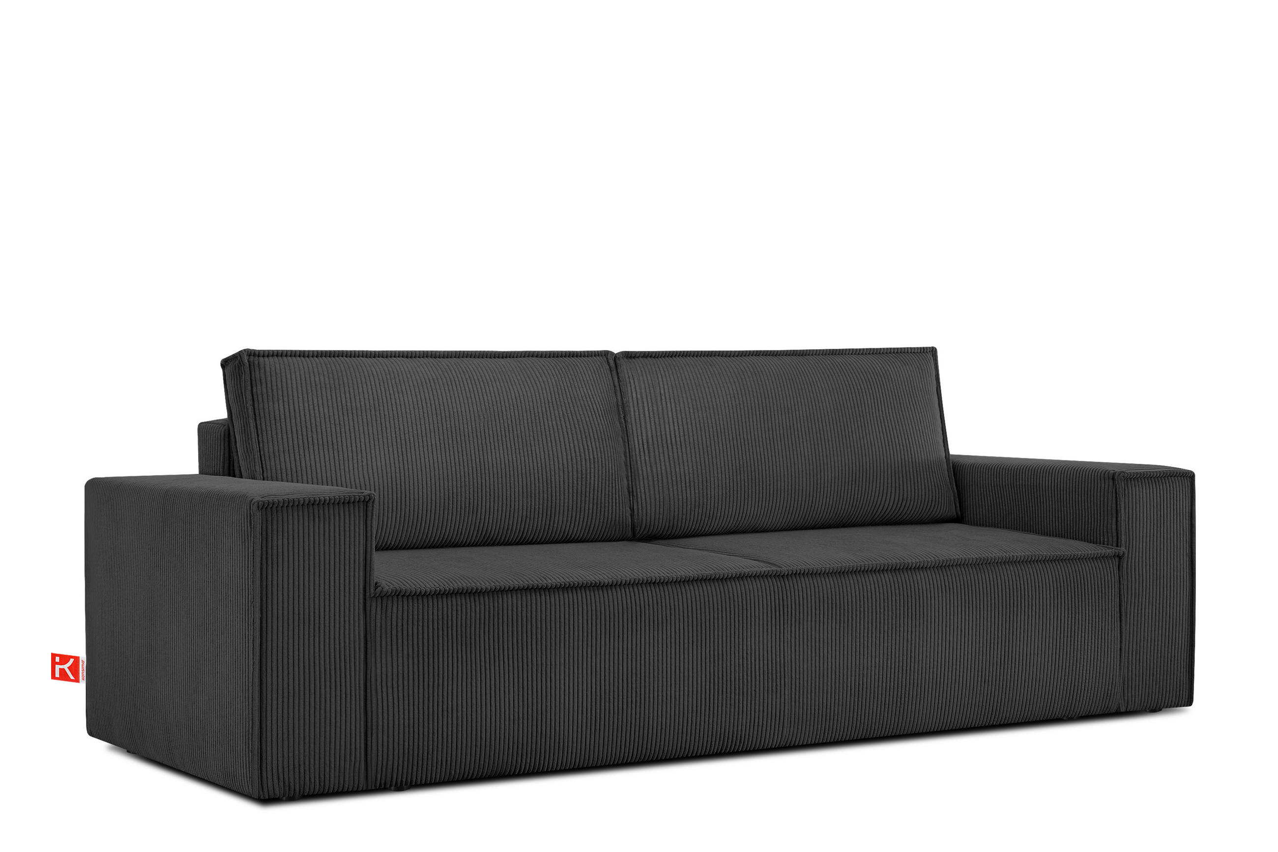 3-SITZER-SCHLAFSOFA NAPI in Pet Friendly Cord-Stoff, dunkelgrau - Dunkelgrau/Schwarz, Textil (244/89/101cm) - KONSIMO®