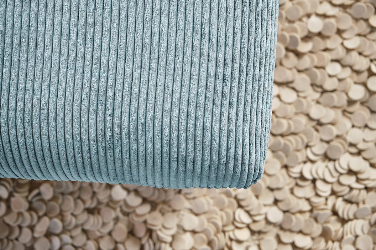 LONGSEAT CHAMRE Hellblau - Schwarz/Hellblau, Textil/Metall (130/95/160cm) - KAWOLA