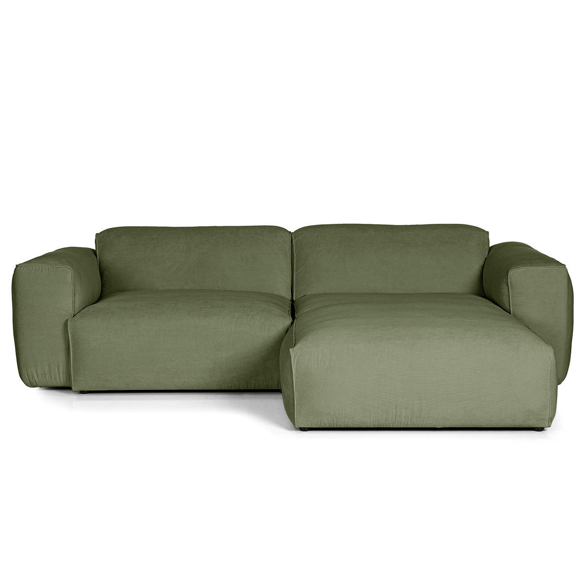 1,5-SITZER ECKSOFA mit Longchair - Dunkelgrün/Schwarz, Kunststoff/Textil (260/173cm) - home24