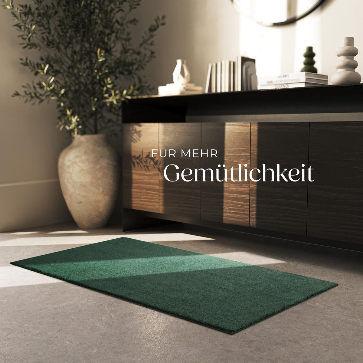 KURZFLORTEPPICH Soft Zone,rutschfeste Unterseite,grün - Grün, Kunststoff (150/80cm) - tectake