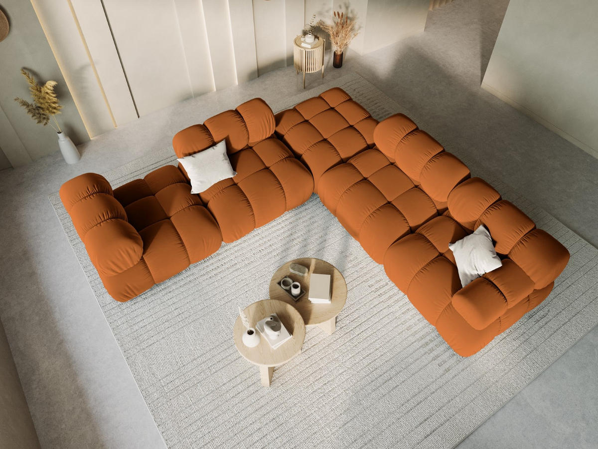 MODUL rechts Bellis aus Samt terrakotta - Terra cotta, Textil (94/70/94cm) - Micadoni
