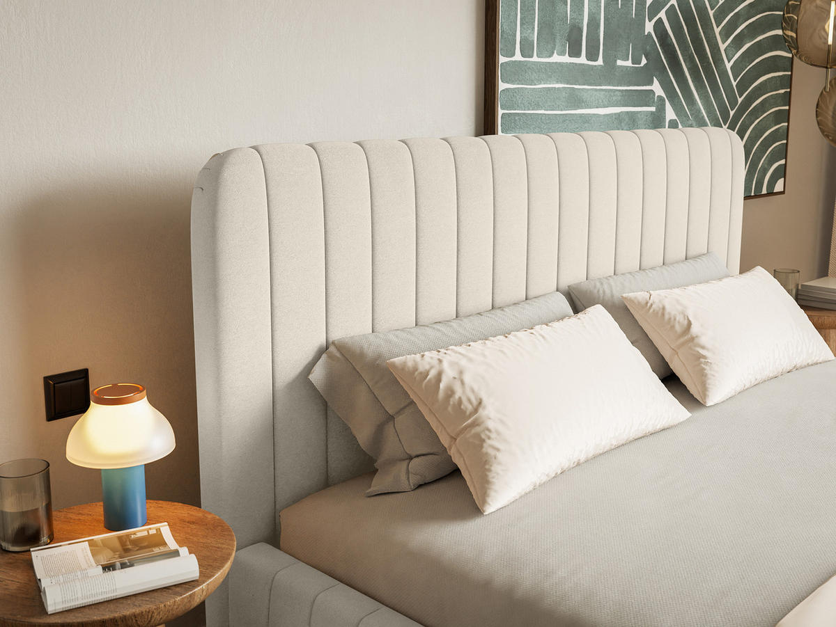 POLSTERBETT Orasi 160x200 cm, Ecru - Beige, Textil (200/160cm) - Fedve