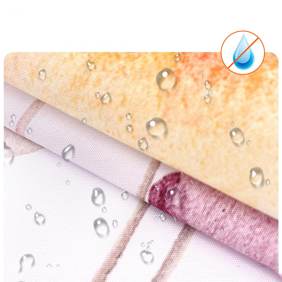 DUSCHVORHANG Blumen und Pflanzen 180 cm Polyester wasserdicht feuchtigkeitsbeständig Badezimmer - Multicolor, Textil (180/180cm) - MCBOSON