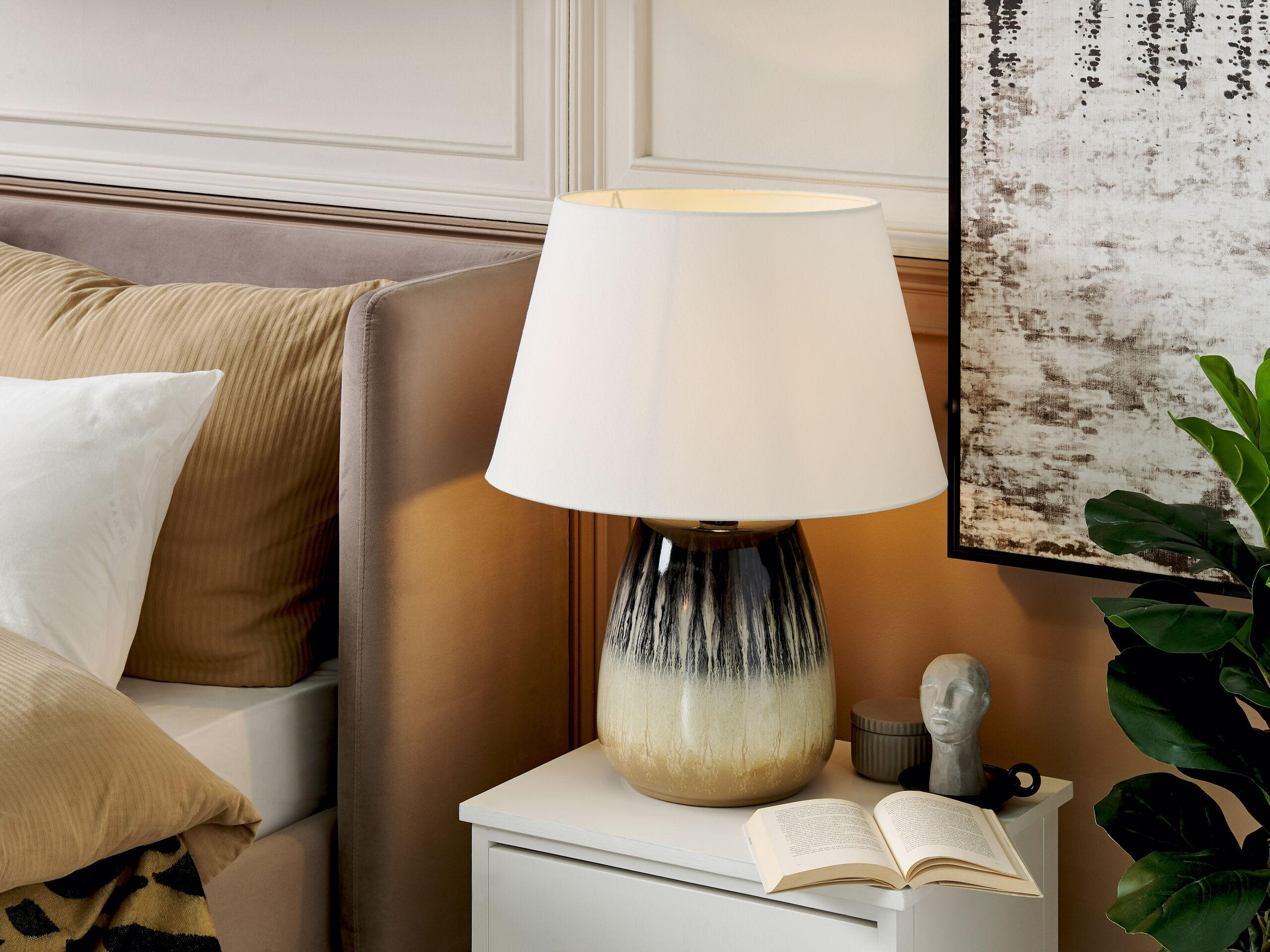 TISCHLAMPE Cidra 48/48/63 cm - Grau, Keramik (48/48/63cm) - Beliani