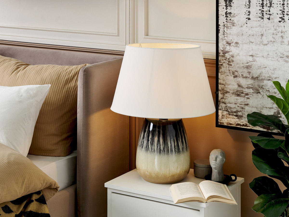 TISCHLAMPE Cidra 48/48/63 cm - Grau, Keramik (48/48/63cm) - Beliani