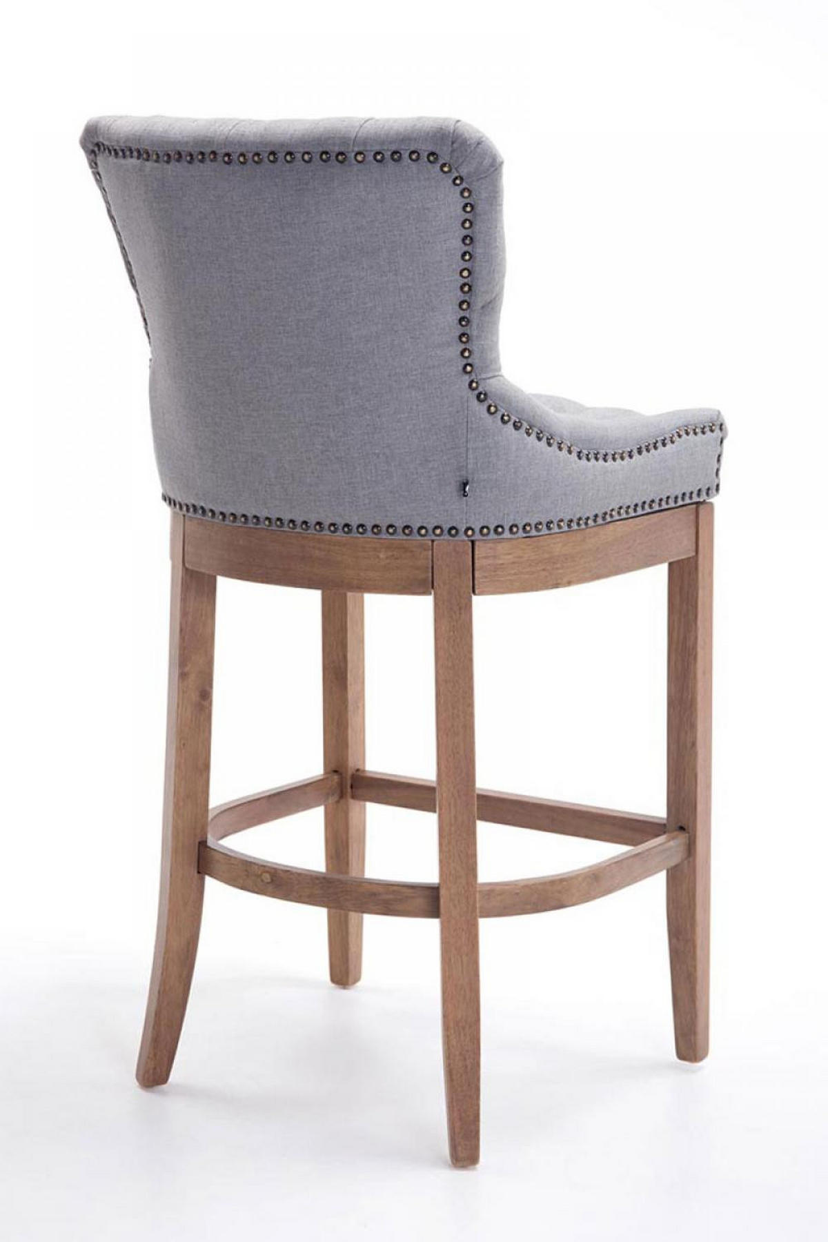 BARHOCKER 2er Set Stoff hellgrau - Hellgrau/Naturfarben, Holz/Textil (55/109/57cm) - CLP