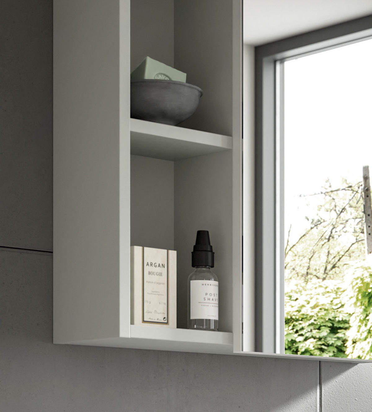 BADMÖBEL-SET 3-teilig weiß Hochglanz, grau 105 cm, Komplettset mit Soft-Close - Weiß Hochglanz/Grau, Glas/Holzwerkstoff (105/190/32cm) - Inn.Furn