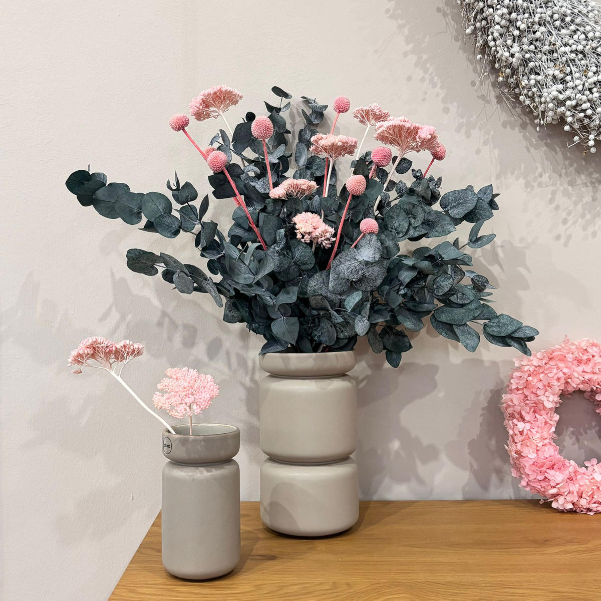 TROCKENBLUMEN Strauß Pop of Color: Eukalyptus pink - Pink, Naturmaterialien (40cm) - Lykke & You