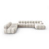 MODULARES-PANORAMASOFA links Bellis aus Samt leichtes beige 7 Sitzplätze - Creme, Textil (282/63/379cm) - Micadoni