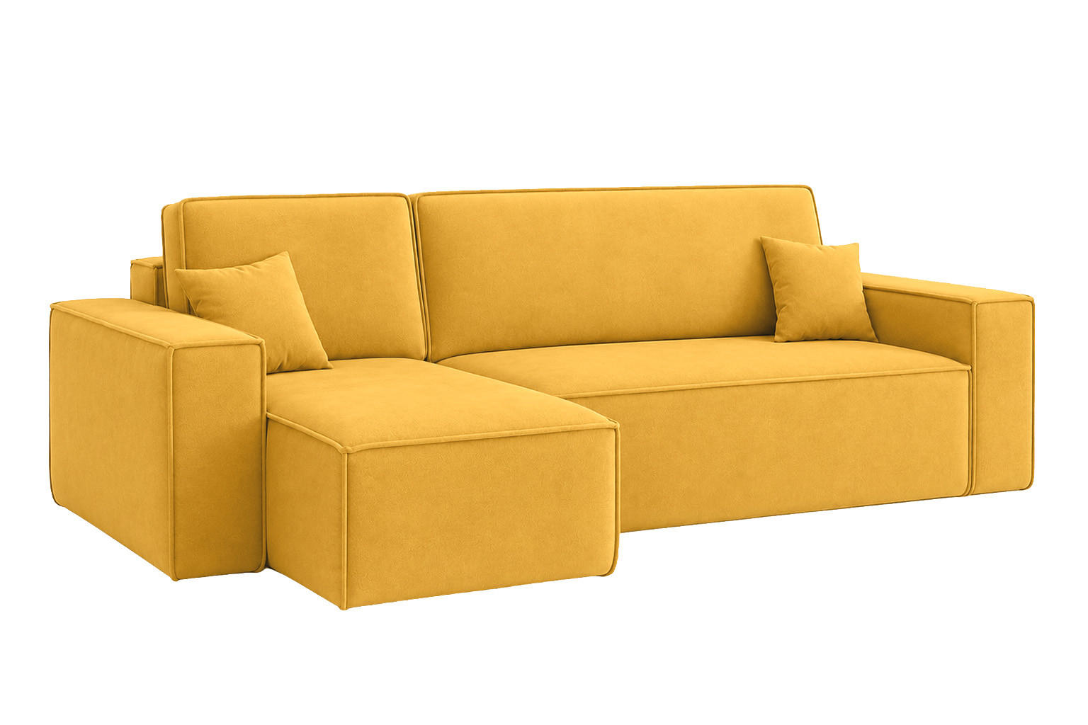 ECKSOFA L-Form Mit Schlaffunktion Und Bettkasten, Veloursstoff Bluvel, Golden, Links, BEST L - Goldfarben, Holz (244/142cm) - Kaiser Möbel